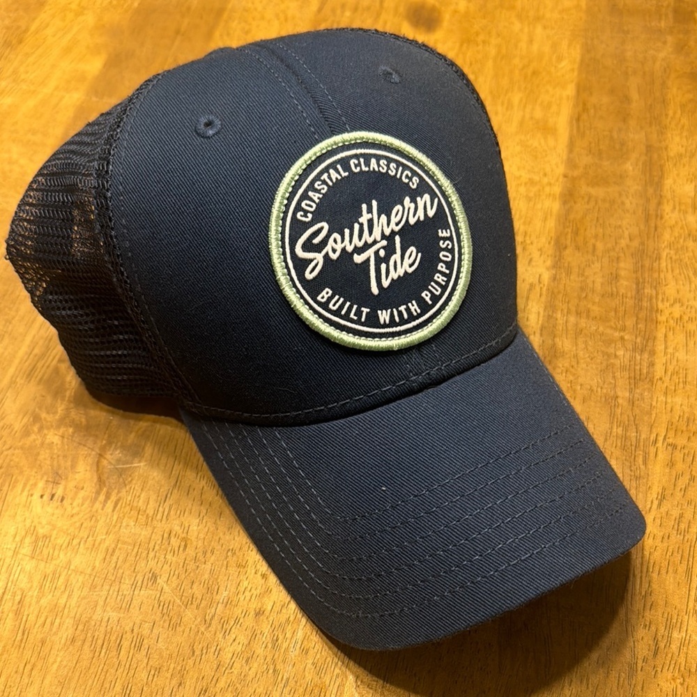 Southern Tide Blue and Black Trucker Hat